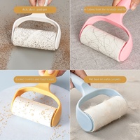 Rouleau anti-poils réutilisable pour animaux de compagnie, rechargeable, avec papier adhésif, nettoyeur portable en PP pour vêtements, canapés et tapis