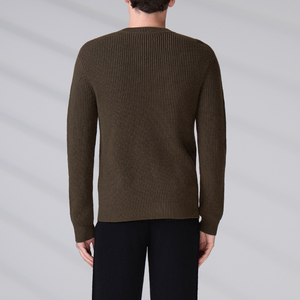 Suéter de Punto Personalizado con Cuello Redondo, Fabricante de Prendas de Punto BSCI, Suéter Informal de Invierno para Hombre, Tejido con Lana Merino Pura - Product Image 4