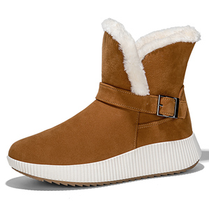Nouvelle fourrure hiver femme bottes talon haut plate-forme sans lacet boucle moins 20 peluche chaud cheville neige chaussures <span class=keywords><strong>ski</strong></span> en plein air pour les filles pas cher - Product Image 1