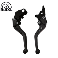 Leviers de frein et d'embrayage de moto en aluminium réglables pour scooter, moto tout-terrain - Plusieurs couleurs (argent/violet/or/bleu/noir/rouge)