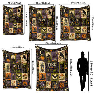 Couverture de festival en flanelle Baer Halloween personnalisée, imprimée, 100 % polyester, douce pour la peau, moderne, toutes saisons - Product Image 4
