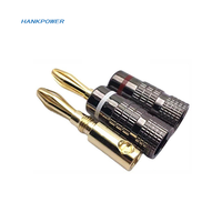 Fiches bananes connecteur banane 4MM plaqué or avec verrouillage à vis pour prise audio haut-parleur