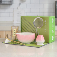 Ensemble de bols à matcha, support à thé, cuillère à thé, tamis à thé, ensemble d'outils à matcha, vente chaude transfrontalière, céramique, nouveau style chinois