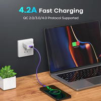 Kabel Data USB 2.0 3.0 Tipe C Pengisi Daya Gaya Baru 2023, Kabel USB-C Pengisian Cepat, Kabel USB-A ke Tipe C Berbahan Nilon Kepang