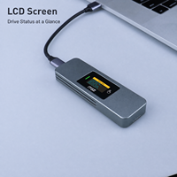 Boîtier SSD M.2 double protocole NVMe NGFF 10 Gbps RTL9210B en alliage d'aluminium avec écran LCD et logo personnalisé USB C