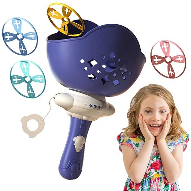 New Arrival Hand Launch Flying Saucer Toy Outdoor Sport Flying Disc Toys Interactive Novelty UFO Launcher Toy for Kids