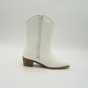 Bottes en cuir mi-mollet pour bébés filles, bottes courtes à bout pointu et talon bloc, <span class=keywords><strong>botte</strong></span> de cow-boy western pour enfants, chaussures d'équitation pour enfants - Product Image 6