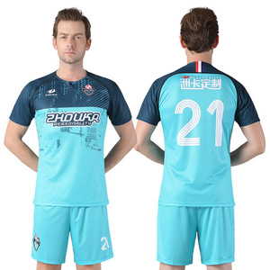 2019 ZHOUKA top sale quick dry fabric new design football soccer jersey set - Product Image 1