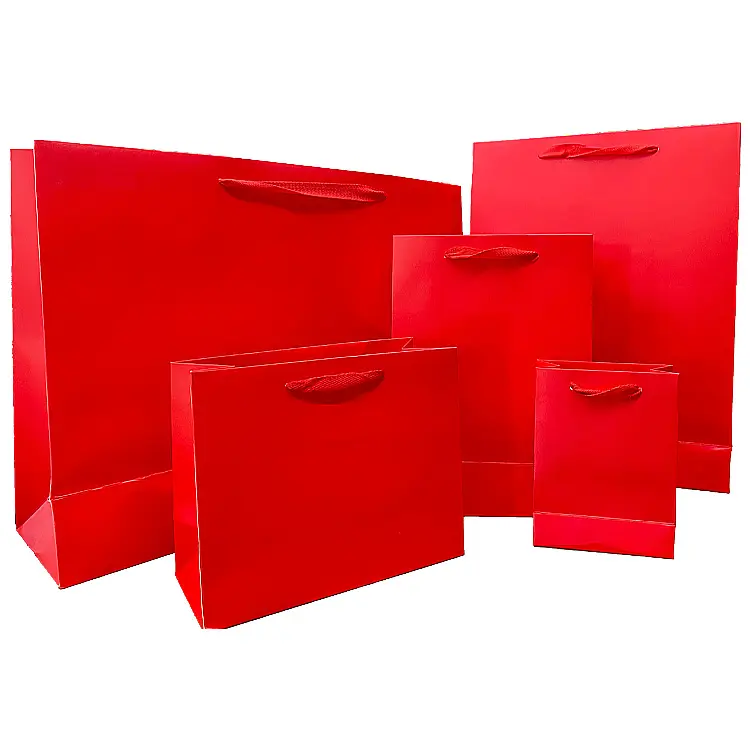 red recycled gift paper bag for wedding gift packaging and party celebrations shopping bags gift bag