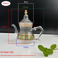 Ensemble de café et de thé en verre borosilicate de style marocain, 5 pièces, avec pot de 800 ml et 4 tasses, portable, pour la maison, cadeau