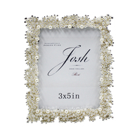 Nouveau produit métal argent blanc perle Design Photo cadre photo décoration de mariage faveurs