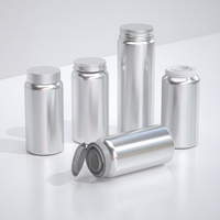 Bocaux et bouteilles cylindriques en aluminium pour la médecine Emballage d'huile de poisson et de vitamines-Matériaux recyclés de qualité alimentaire