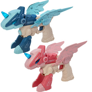 Transforming Unicorn Electric <b>Gun</b> Plastic Light Music Foldable Toy For Children 4 6 Years Old Unisex - Product Image 1