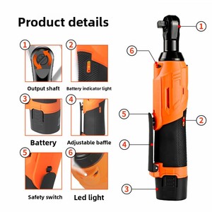 Llave de Trinquete Eléctrica Recargable BILIORANGE Baili Orange de 12V con Motor sin Escobillas de Iones de Litio, Ángulo Recto de 90°, Multifunción para Bricolaje - Product Image 3