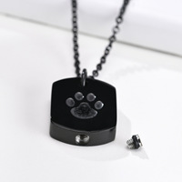Nouveau populaire animal de compagnie exclusif en acier inoxydable patte de chien urne ouvrable pendentif hommes collier dévisser métal accessoire pendentif collier