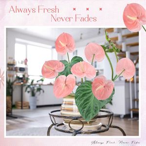 Wholesale Artificial 3D Real Touch Flamingo Anthuriums Plant Flower Arrangement Home Decor Flowers - Product Image 4