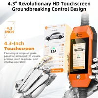 Chargeur portable pour véhicule électrique Feyree 7 kW 1 phase 4,3 pouces avec télécommande intelligente Wi-Fi, chargeur intelligent GBT pour véhicule électrique, réglage du courant 32A