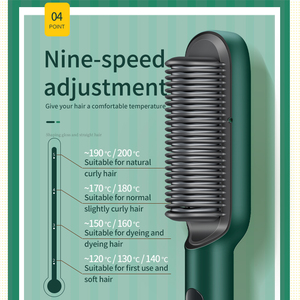 Cepillo de Peinado Iónico de Cerámica, Eléctrico, Profesional, Calentamiento Rápido PTC, Pantalla LCD, 5 Niveles de Temperatura, Mango de Plástico, Para Todo Tipo de Cabello - Product Image 5