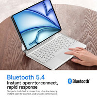 RICHISON Bluetooth 5.4 Klavye Kılıfı iPad Air/Pro 11 için, Manyetik Klavye ve Dokunmatik Yüzey, Arkadan Aydınlatmalı 78 Tuşlu Alüminyum Tasarım