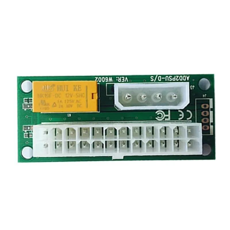 Adaptor sinkronisasi daya PSU ganda, Add2psu kabel Riser konektor ATX 24 Pin ke 4 Pin Molex