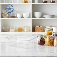 Conteneur alimentaire en plastique écologique, 1/2 tailles, empilable, couvercles détachables, boîte de rangement pour la cuisine, design contemporain