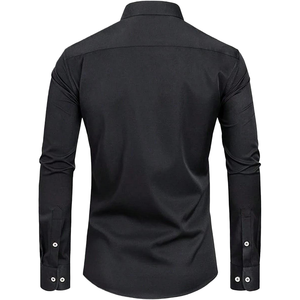 <span class=keywords><strong>Camicia</strong></span> Formale da <span class=keywords><strong>Uomo</strong></span> in Cotone Goffrato con Bottoni, Vestibilità Slim, Morbida, a Maniche Lunghe, Produzione ODM - Product Image 2