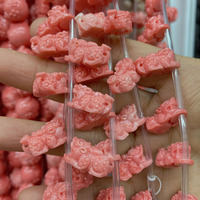 Perles synthétiques en forme de corail, pierres précieuses en forme de chat, rose et poisson, perles en vrac pour la fabrication de bijoux, pierres en vrac pour colliers