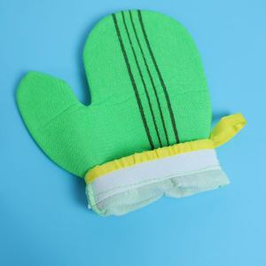 Số lượng lớn bán buôn tắm găng tay 150D duy nhất-hai lớp Rayon + miếng bọt biển tẩy tế bào chết tắm găng tay Găng tay massage Găng Tay Tắm - Product Image 4