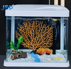 Filtre supérieur d'aquarium JSD en verre incurvé HD, circulation intégrée, aquascape écologique, faible bruit pour chambre, bureau, bureau à domicile - Product Image 1