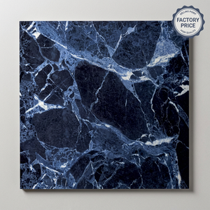 Azulejo de porcelana esmaltada azul marino de 60 x 120 mm para suelo y pared, superficie pulida antideslizante para baño, aspecto interior de villa. - Product Image 1