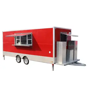 Hot dog/gelato rimorchio congelatore rimorchio cibo furgone carrello mobile di moda camion cibo camion ristorante completamente attrezzato