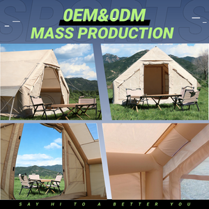 Tente <span class=keywords><strong>de</strong></span> <span class=keywords><strong>camping</strong></span> extérieure personnalisée à double couche camouflage, imperméable, en tissu Oxford, pour une chambre, quatre saisons, usage familial, aluminium - Product Image 3