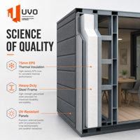 Maison conteneur extensible UVO 30FT : Villa de villégiature préfabriquée certifiée |   Parc de villégiature et de retraite écologique de luxe pour l'Australie