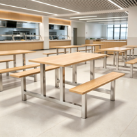 Table de salle à manger de haute qualité, ensemble de tables carrées pour cafétéria, table de restaurant moderne en acier, table de cantine rectangulaire sur mesure