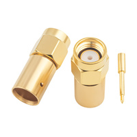 Conector RF Macho Tipo SMA Chapado en Oro, Tipo Soldadura de Acero Inoxidable para Cable Coaxial Semirrígido
