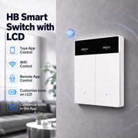 Interrupteur intelligent populaire avec écran LCD, Tuya WiFi, 2 interrupteurs muraux compatibles avec Smart Life, Alexa, Google Home