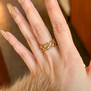 Anillo apilable impermeable 18K plata con piedras naturales anillo gris moissanita en plata anillos elegantes - Product Image 1