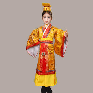 ชุดฮั่นฝูเด็กแบบจีนโบราณ ชุดจักรพรรดิ์สีแดงสำหรับเด็กชายและหญิง ชุดแสดงบนเวที ชุดถังสำหรับเด็ก ชุดคลุม+หมวก - Product Image 6