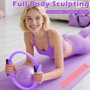 Kit de Pilates <span class=keywords><strong>pour</strong></span> Entraînements à Domicile, Ensemble d'Équipements de Pilates avec Anneau, Ballon, Bandes de Résistance, Accessoires de Pilates en Boîte <span class=keywords><strong>pour</strong></span> Femmes à Domicile - Product Image 3