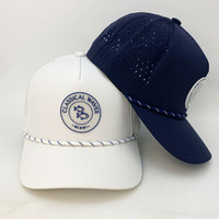 Topi Pemancing 5 Panel Berbahan Karet dengan Lubang Laser Cut, Topi Baseball Custom Berlubang untuk Pria