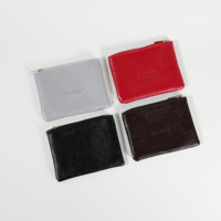 Glampkg dompet tempat kartu Mini portabel, dompet PU bentuk persegi panjang dengan penutup ritsleting untuk kartu akses ID & Kosmetik