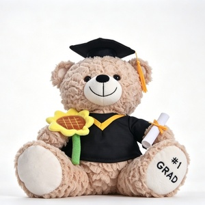 Oso de Peluche Personalizado con Birrete y Toga de Graduación, Relleno de Algodón PP, Unisex - Product Image 6