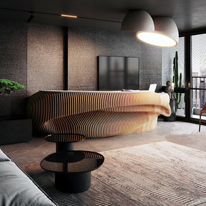 Mostrador de Recepción Minimalista de Hormigón con Detalles en Madera, Luz LED, para Oficina, Vestíbulo, Hotel, Salón de Belleza - Product Image 2