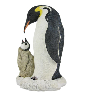 Estatua de pingüino de madre e hijo de resina fundida en frío, pollito bebé, un gran regalo para nuevas mamás - Product Image 1
