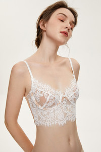 Lencería de encaje con pestañas postizas en oferta, conjunto de sujetador y braga sexy para mujer, transparente, con aberturas, conjunto de lencería de dos piezas. - Product Image 5