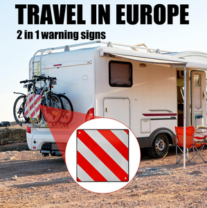 Panneau en aluminium Italie Espagne 50 réfléchissant rouge/blanc pour supports arrière/supports de vélo pour voitures et camping - Product Image 1