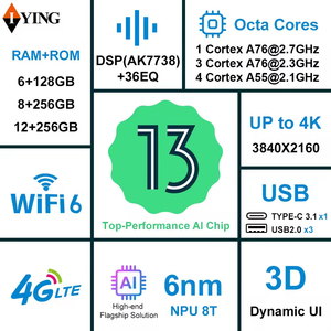 Autoradio 10 pouces avec support tableau de bord, GPS, amplificateur DSP, lecteur CD, 5G, 2K, Android 13, lecteur <span class=keywords><strong>MP4</strong></span>/YouTube/MP5, caméra de recul, garantie 1 an - Product Image 6