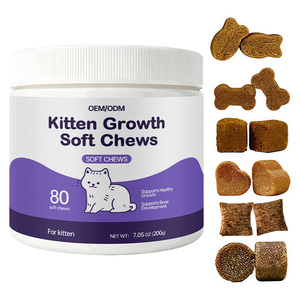 Kitten Groei Zachte Kauwtabletten |   Door dierenartsen samengestelde multivitamine-traktaties met taurine en probiotica voor gezonde botten, hersenen en gezichtsontwikkeling - Product Image 1