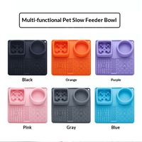 Assiette anti-étouffement multifonction pour animaux de compagnie avec ventouse/base antidérapante pour chats et chiens