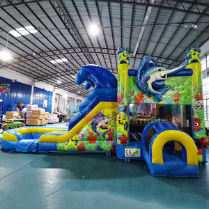 Castillo inflable comercial con tobogán para fiestas infantiles al aire libre, modelo SeaWorld. - Product Image 4